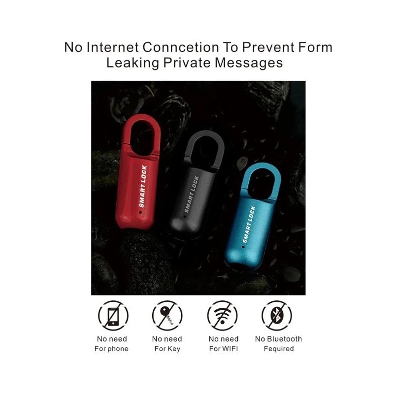 Minizámok na odtlačky prstov USB bezkľúčový zámok rýchle odomknutie inteligentný biometrický zámok na cesty