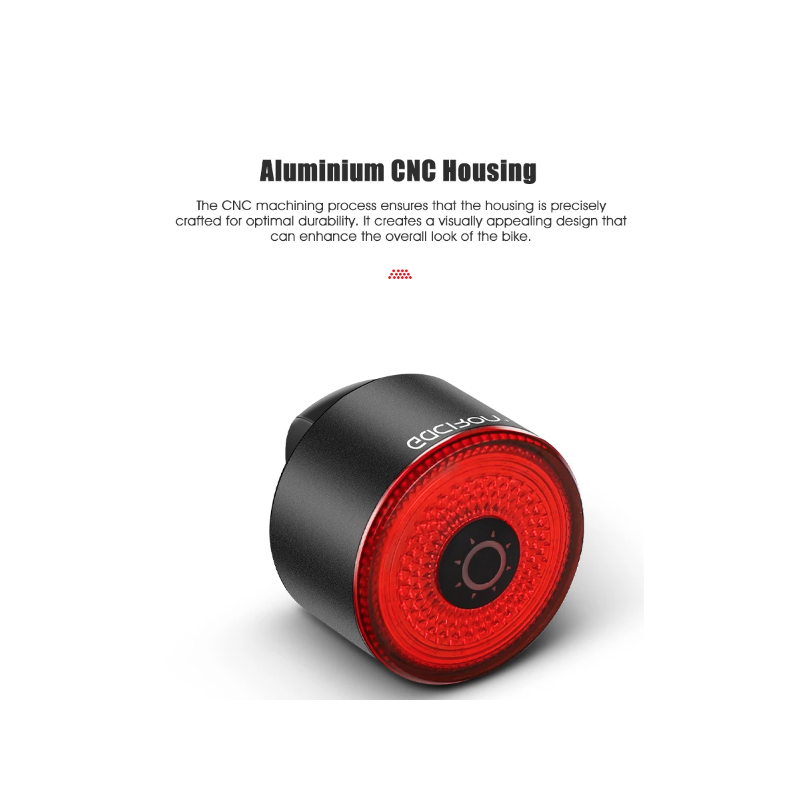 Gaciron LOOP-100 zadné svetlá na bicykel s brzdovým senzorom vysoký jas a hliníková zliatina pre bezpečnosť