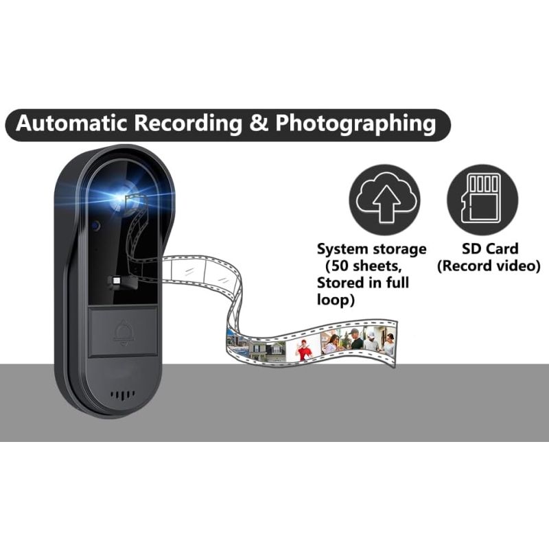 Bezdrôtové zvončekové kamery s video monitorom bez predplatného a WiFi 170° širokouhlý objektív nočné videnie