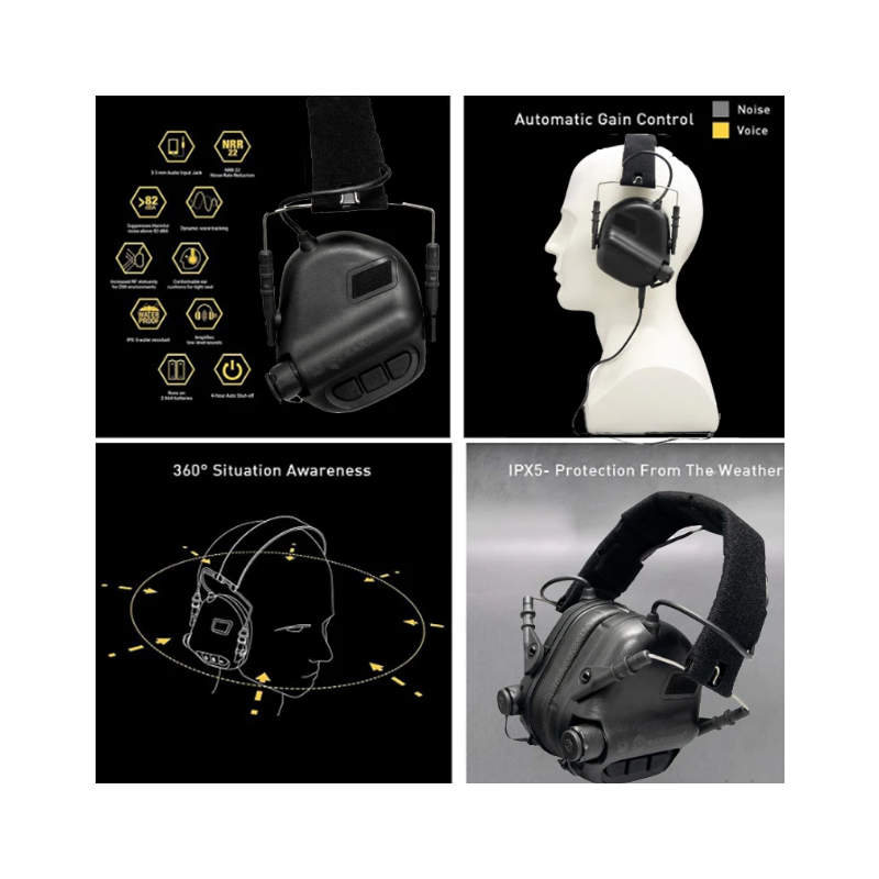 EARMOR Taktické slúchadlá M31 MOD4 pre vonkajšie poľovníctvo a ochranu sluchu s pohodlnými náušníkmi