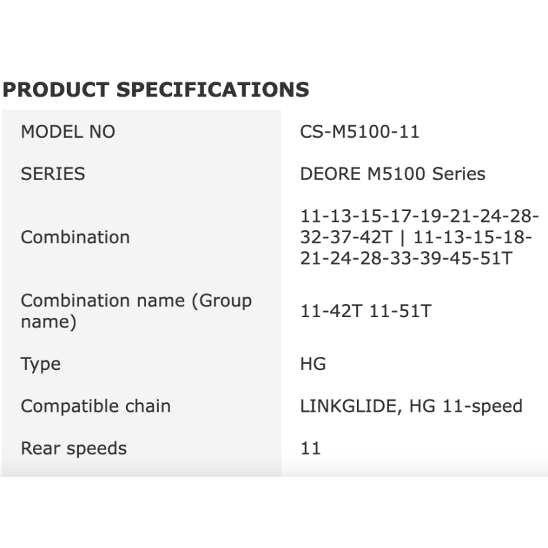 Shimano Deore CS M5100 MTB 11-rýchlostné kazetové ozubené koleso 11-51T pre horskú cyklistiku a výkon