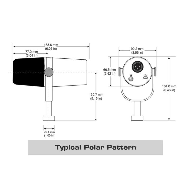 Profesionálny mikrofón MV7 Dynamický mikrofón s kardioidným vzorom pre podcastovanie a živé vysielanie
