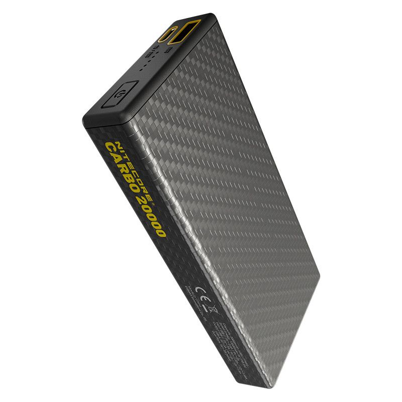 NITECORE Mobilná power banka CARBO 20000 s 20W rýchlym nabíjaním a IPX5 ochranou ideálna na outdoor dobrodružstvá