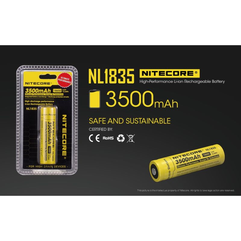 Objavte Nitecore 18650 NL1835 3500 mAh Li-ion batériu pre spoľahlivý výkon a dlhotrvajúcu energiu v kompaktnom dizajne