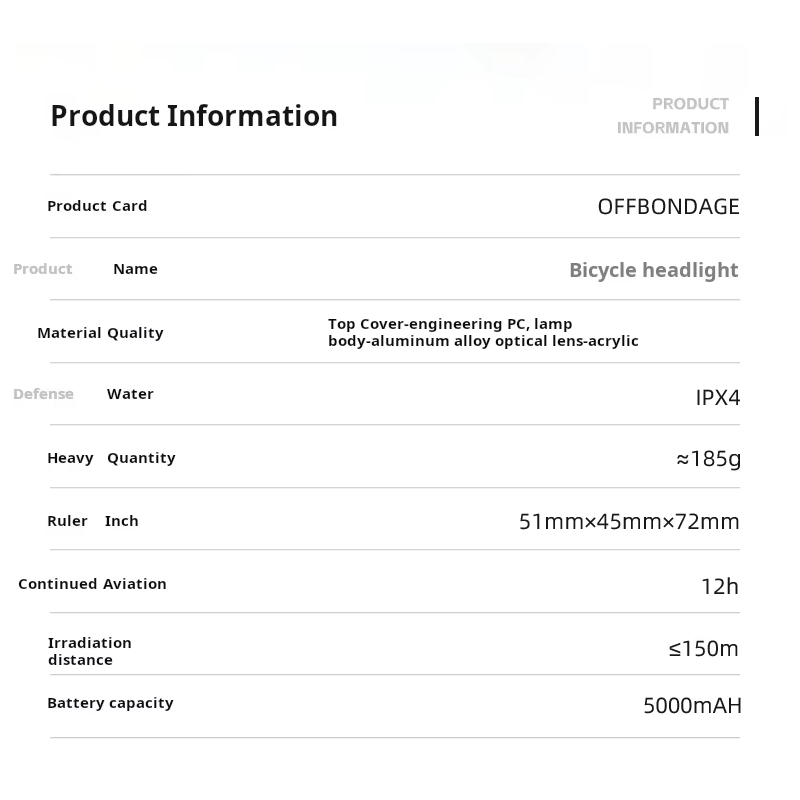 OFF-N5 1000 lúmenov Predné Svetlo na Bicykel | USB Nabíjanie | MTB & Cestná Cyklistika Lampa na Bicykel