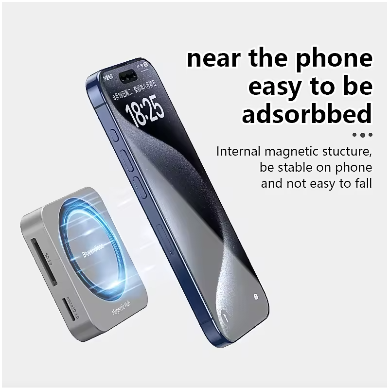 Blueendless M.2 magnetická dokovacia stanica pre NVMe SSD | 10Gbps USB-C 3.2, 100W PD, 4K HDMI, čítačka SD/TF