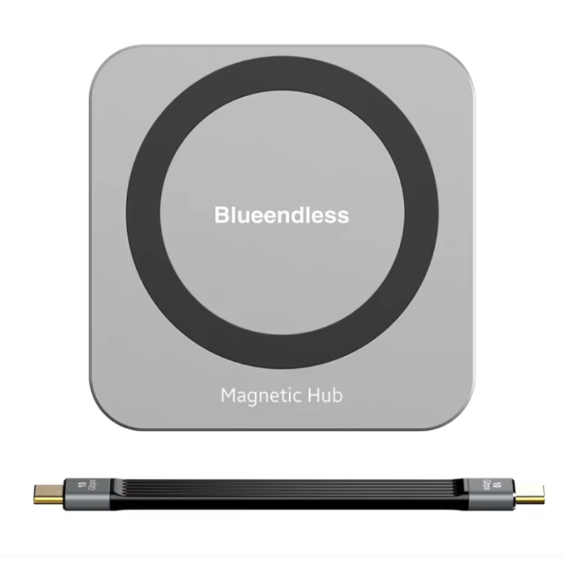 Blueendless M.2 magnetická dokovacia stanica pre NVMe SSD | 10Gbps USB-C 3.2, 100W PD, 4K HDMI, čítačka SD/TF