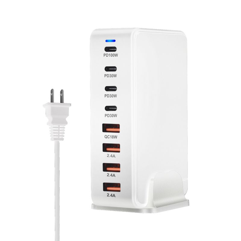 Stolová GaN nabíjačka 240W 8-portová USB Type C PD rýchle nabíjanie 3.0 pre viac zariadení