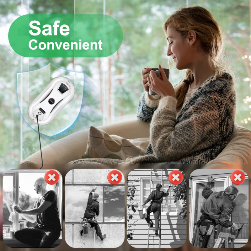 PuRuiKai inteligentný vysávač na sklo robot na čistenie okien s vákuovou adsorpciou a diaľkovým ovládaním