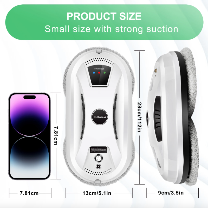 PuRuiKai inteligentný vysávač na sklo robot na čistenie okien s vákuovou adsorpciou a diaľkovým ovládaním