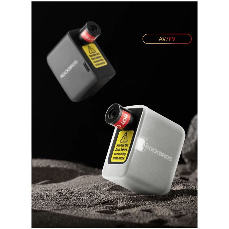 ROCKBROS prenosná mini elektrická pumpa 100PSI na auto bicykel motorku ľahká a nabíjateľná s odolným dizajnom