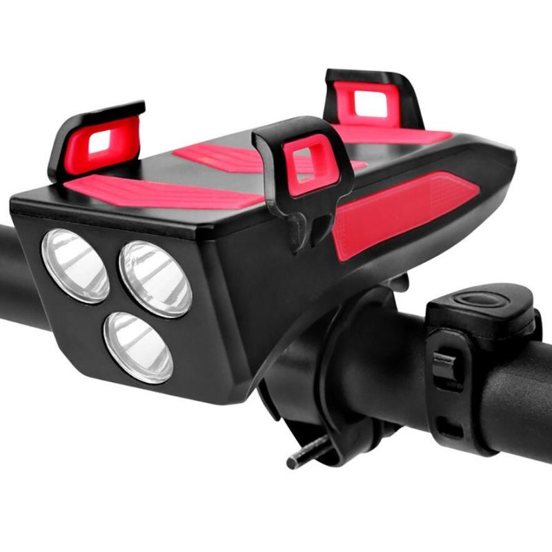 Bicykel svetlo 4 v 1 s 800 lumenmi LED klaksón držiak na telefón power bank cyklistické doplnky nabíjateľné
