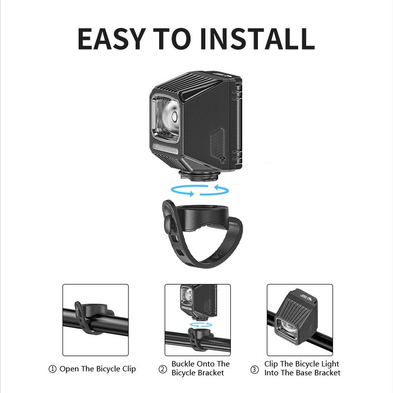 SMILING SHARK EVO1700 LED cyklistické svetlo USB-C dobíjacie hliníková zliatina viaceré režimy osvetlenia