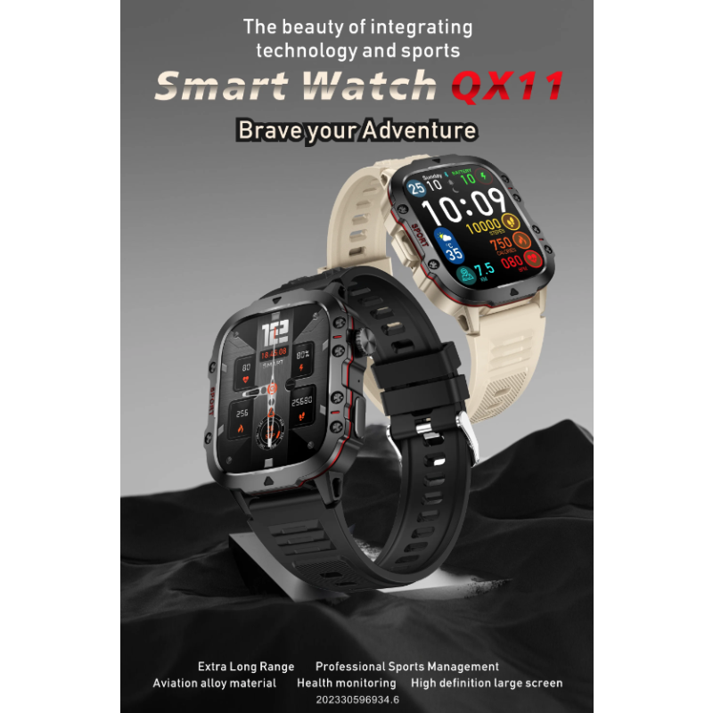 QX11 Smart Watch pre mužov, IP68 5ATM Outdoorové Športové Pánske Hodinky s Bluetooth Volaním Fitness Tracker