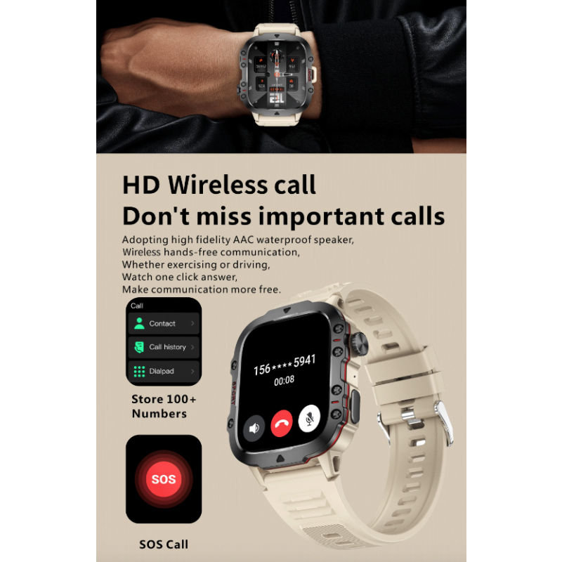 QX11 Smart Watch pre mužov, IP68 5ATM Outdoorové Športové Pánske Hodinky s Bluetooth Volaním Fitness Tracker