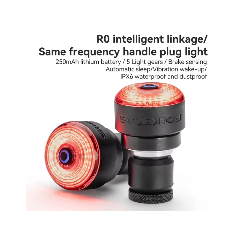 ROCKBROS R0 Koncovka Riadidiel Svetlo | Cyklosvetlo pre Bezpečnosť & Viditeľnosť | Type-C Nabíjanie