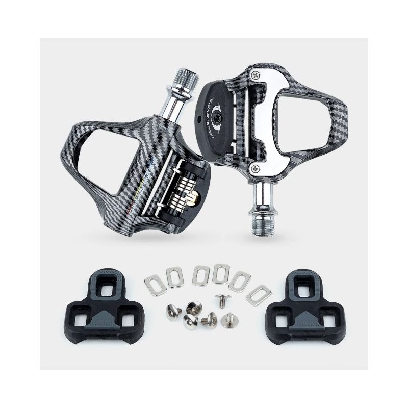 RACEWORK cestný bicyklový pedál ultra ľahké ložiská vzor z uhlíkových vlákien samosvorné profesionálne pedále