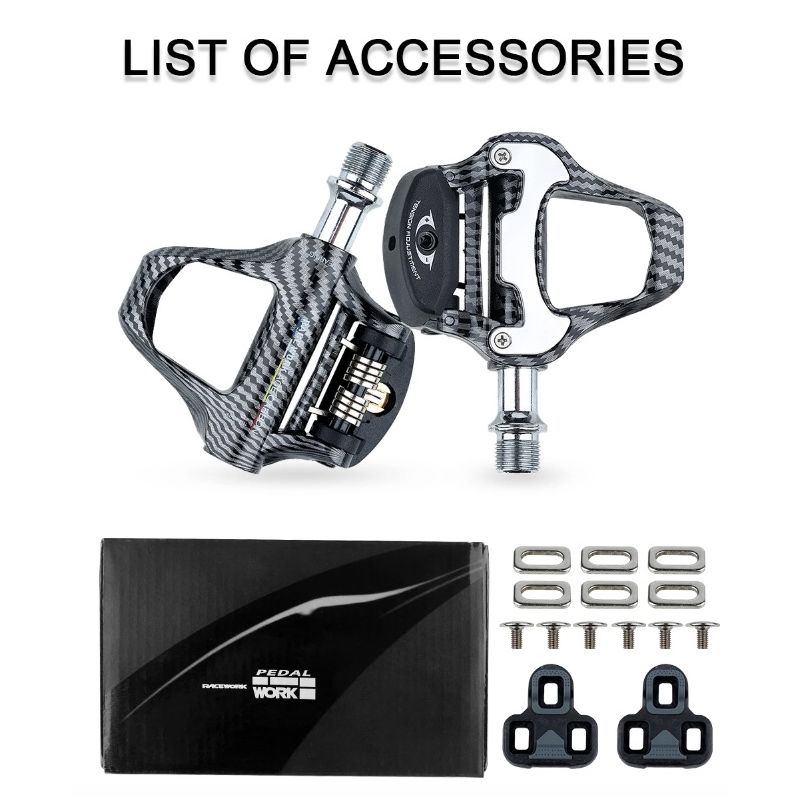 RACEWORK cestný bicyklový pedál ultra ľahké ložiská vzor z uhlíkových vlákien samosvorné profesionálne pedále