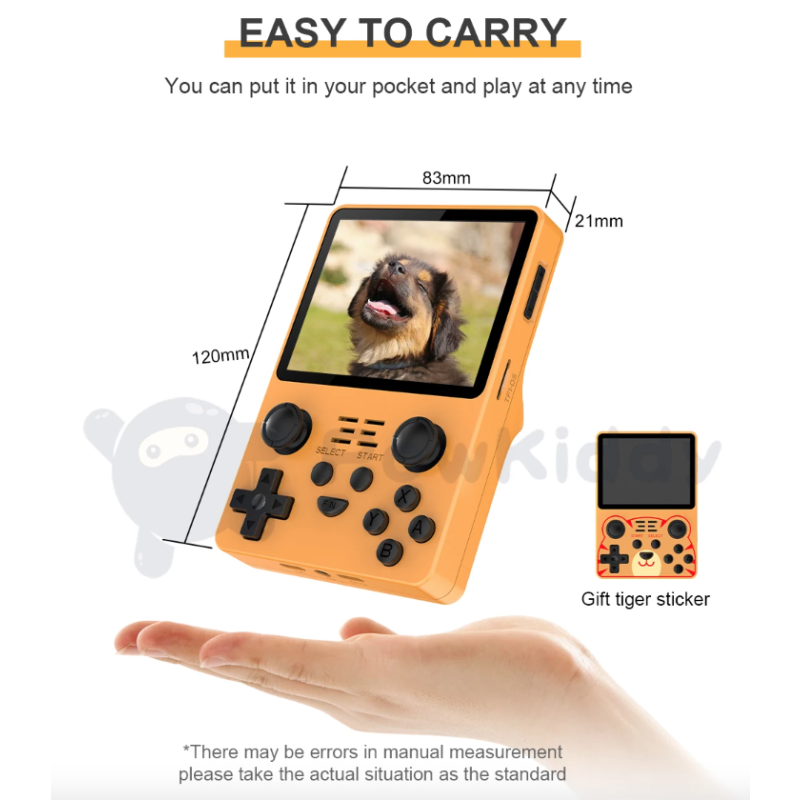 Prenosná konzola POWKIDDY RGB20S Ručná herná konzola s 3,5-palcovým 4:3 IPS displejom na Retro hranie