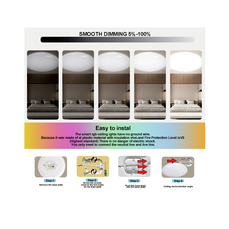 Moderné 24W Tuya Zigbee Inteligentné stropné svietidlo Wifi RGBCW pre Inteligentnú domácnosť s Alexa