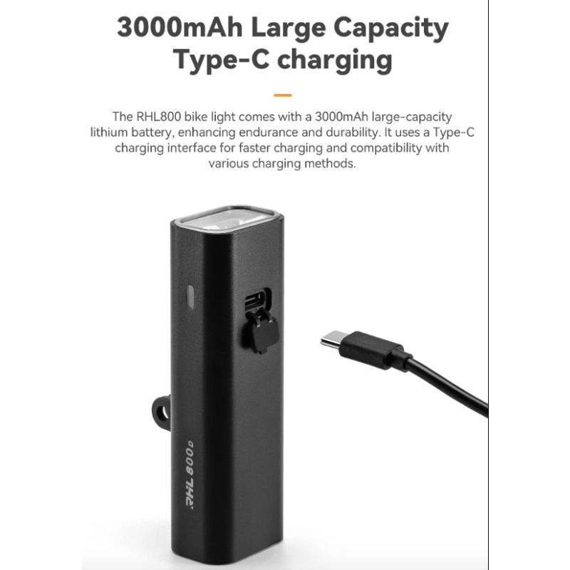 ROCKBROS RHL-1000LUMEN LED predné svetlo na bicykel dažďuvzdorné vysoká svietivosť 1000 lúmenov hliníková zliatina