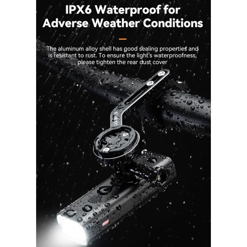 ROCKBROS RHL-1000LUMEN LED predné svetlo na bicykel dažďuvzdorné vysoká svietivosť 1000 lúmenov hliníková zliatina