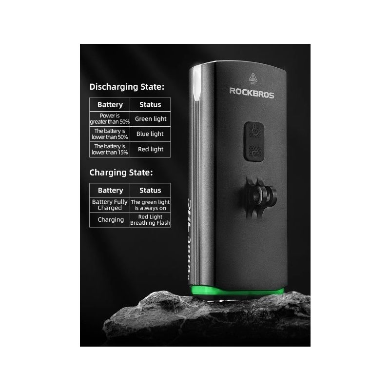 Svetlo na bicykel ROCKBROS RHL3000 3000 lúmenov predné svetlo vodotesné s 10000 mAh LED pre MTB a cyklistiku