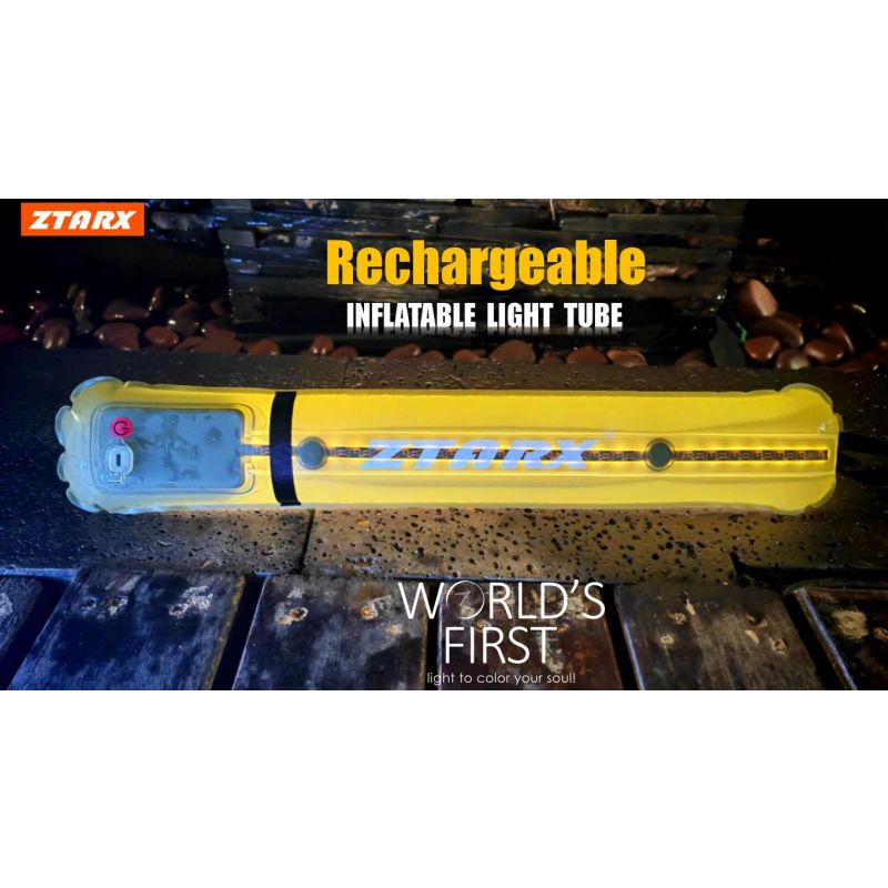 ZTARX Nafukovacia Solárna Kempingová Lampa IP66 Vodotesná, Skladacia, Magnetická pre Turistiku a Outdoor