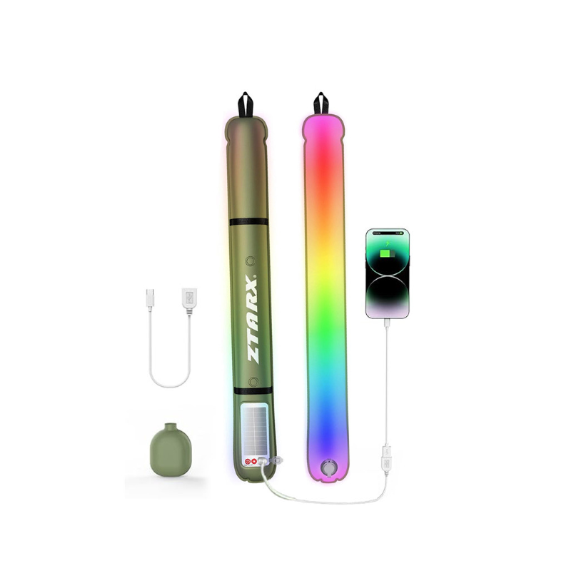 ZTARX Nafukovacia Solárna Kempingová Lampa IP66 Vodotesná, Skladacia, Magnetická pre Turistiku a Outdoor