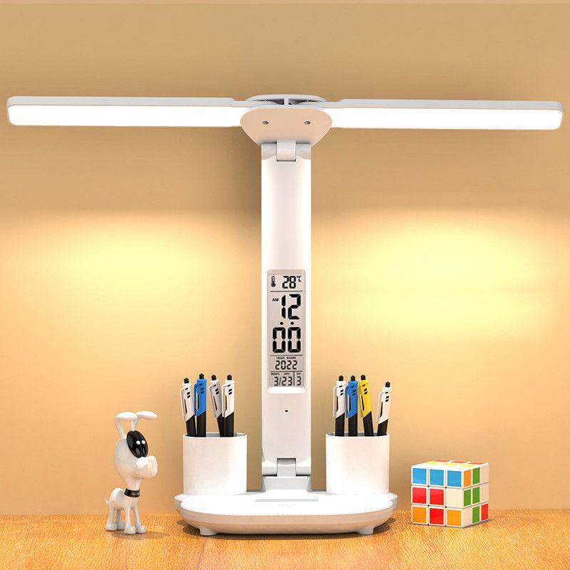 Multifunkčná LED stolová lampa s kalendárom USB dotykové nočné svetlo ochrana očí pre moderné príslušenstvo