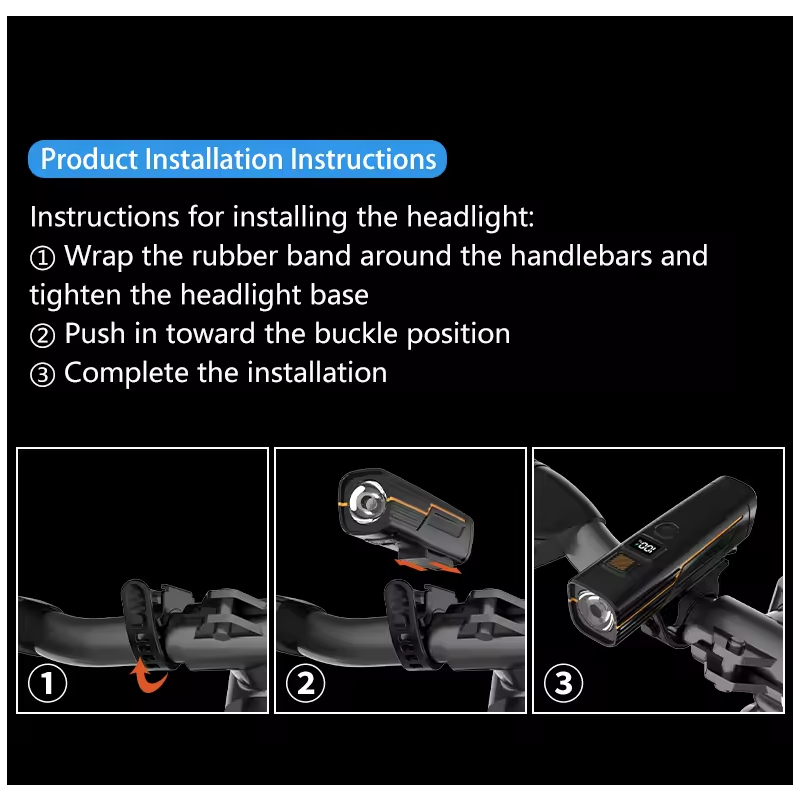 B9 Svetlo na bicykel USB-C | Predné MTB Cestné svetlo | XTE LED, Nabíjacie, Bezpečnosť, Vysoká svietivosť