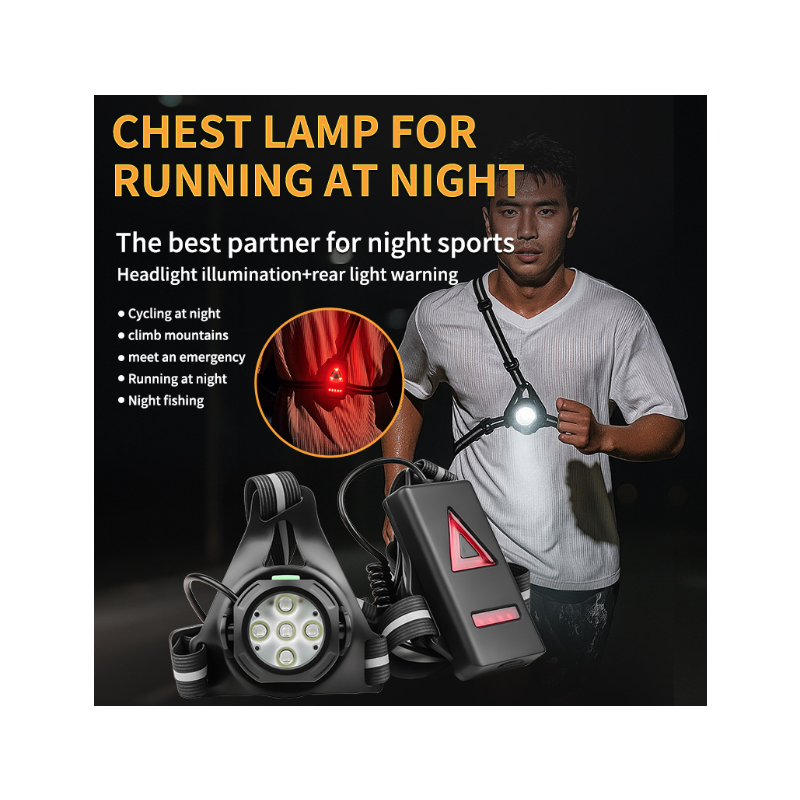 LED Hrudníkové Svetlo na Beh: Ultra Jasné, 500lm, Vodotesné & 90° Nastaviteľné pre Bezpečnosť