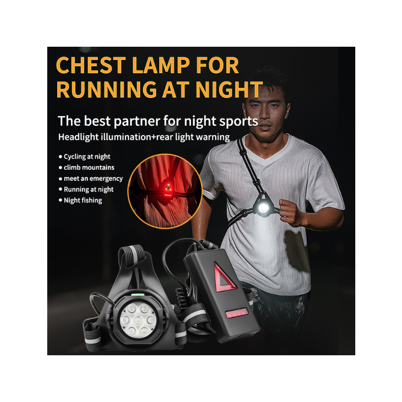 LED Hrudníkové Svetlo na Beh: Ultra Jasné, 500lm, Vodotesné & 90° Nastaviteľné pre Bezpečnosť