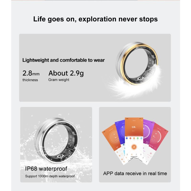 Multifunkčný inteligentný prsteň pre pokročilé monitorovanie zdravia a analýzu spánku ideálny pre fitness nadšencov