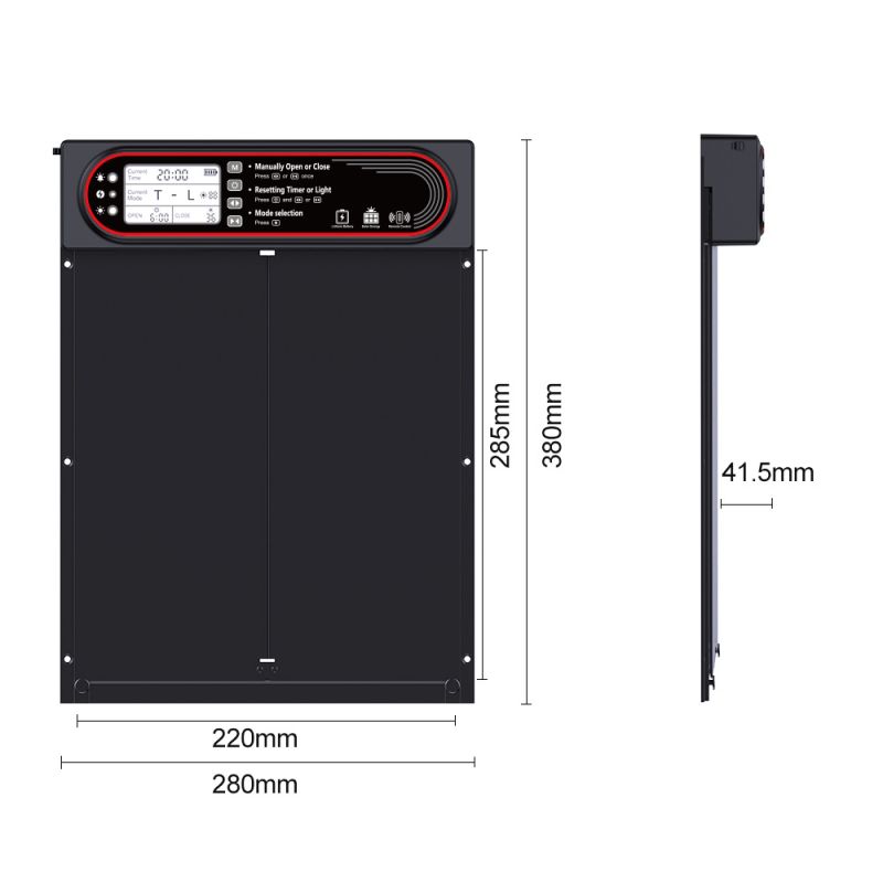 Solárne dvierka pre kurčatá s USB nabíjaním a svetelným senzorom pre ekologické riadenie hydiny