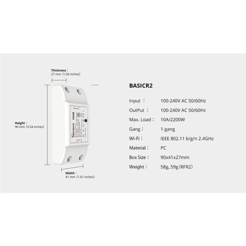 SONOFF Basic R2 Univerzálny Wifi Switch Modul Inteligentná Domáca Automatizácia Hlasové Ovládanie Alexa