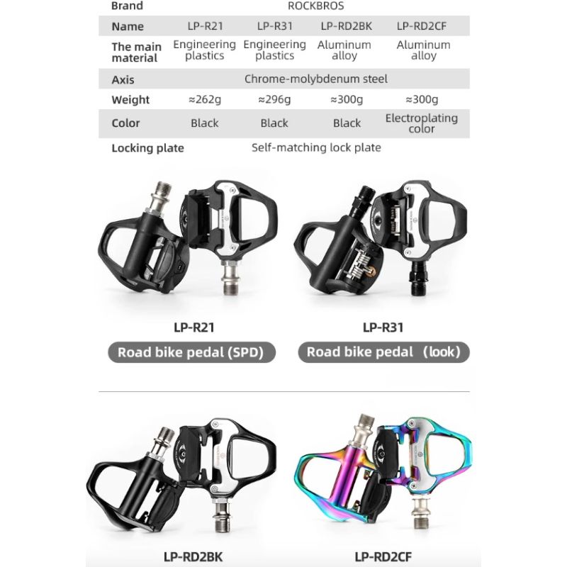 ROCKBROS SPD-SL ultralight pedále pre cestné bicykle z hliníkovej zliatiny pre cyklistickú efektivitu a stabilitu