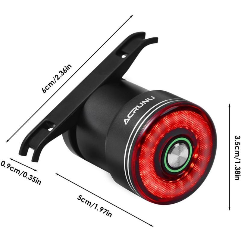 Smart zadné svetlo na bicykel | Induktívne brzdové svetlo, USB nabíjanie, vodotesné | Vaša bezpečnosť