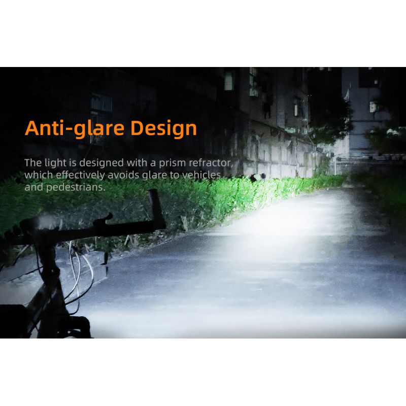 SUPERFIRE BL12 1300LM predné svetlo na bicykel USB dobíjacie 4800mAh LED svetlomet na bicykel