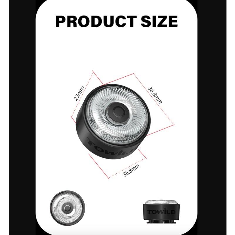 TOWILD TL03Pro LED zadné svetlo na bicykel s inteligentným brzdovým senzorom bezpečnostné cyklistické doplnky