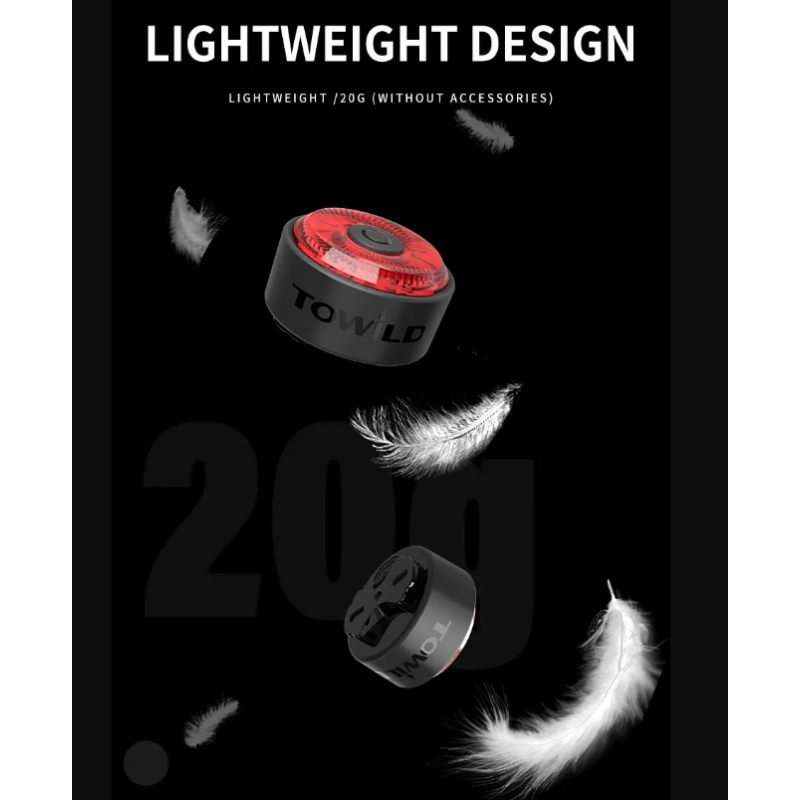 TOWILD TL03 bicykel inteligentné svetlo s automatickou detekciou bŕzd a LED zadné svetlo pre cyklistickú bezpečnosť