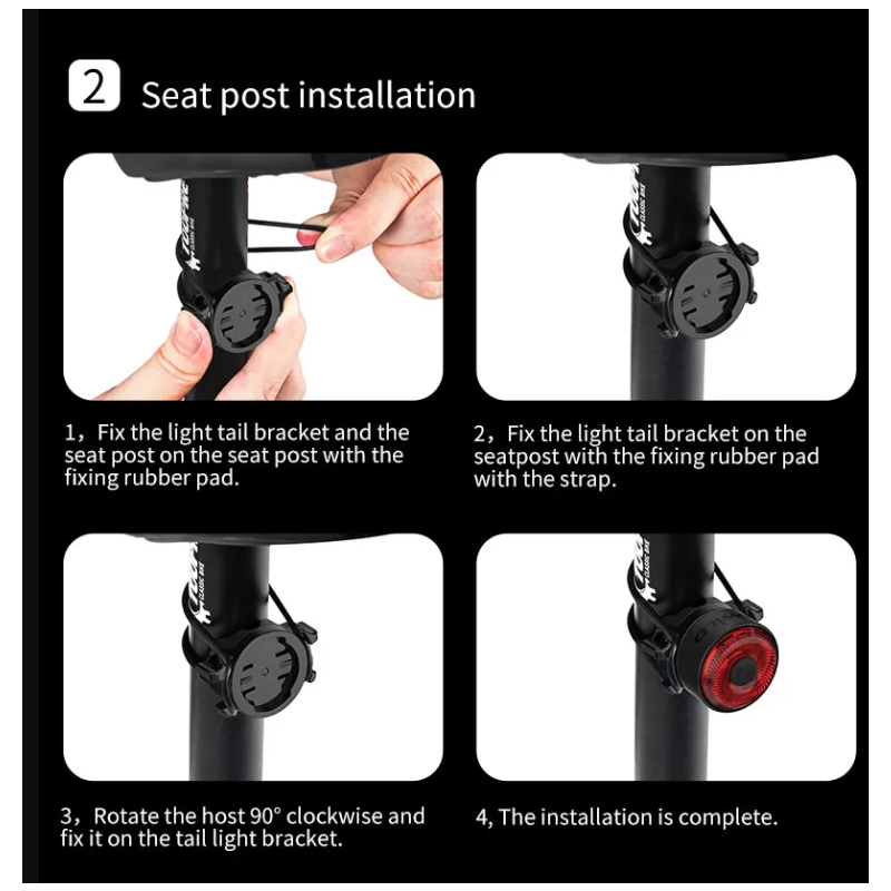 TOWILD TL03 bicykel inteligentné svetlo s automatickou detekciou bŕzd a LED zadné svetlo pre cyklistickú bezpečnosť