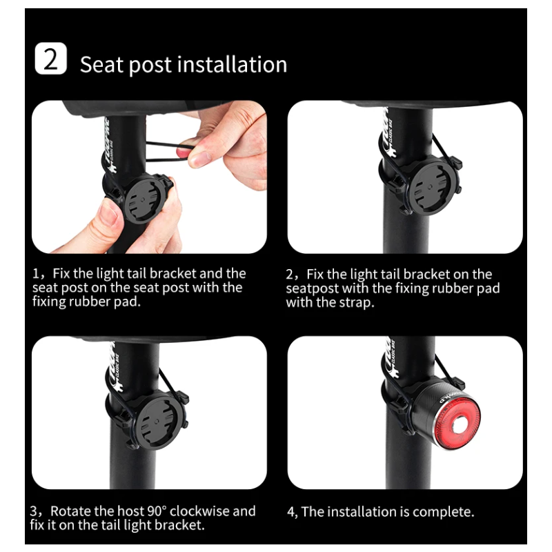 TOWILD TL05 LED cyklistické svetlo s inteligentným snímaním bŕzd USB nabíjanie IPX6 vodotesné pre bezpečnosť