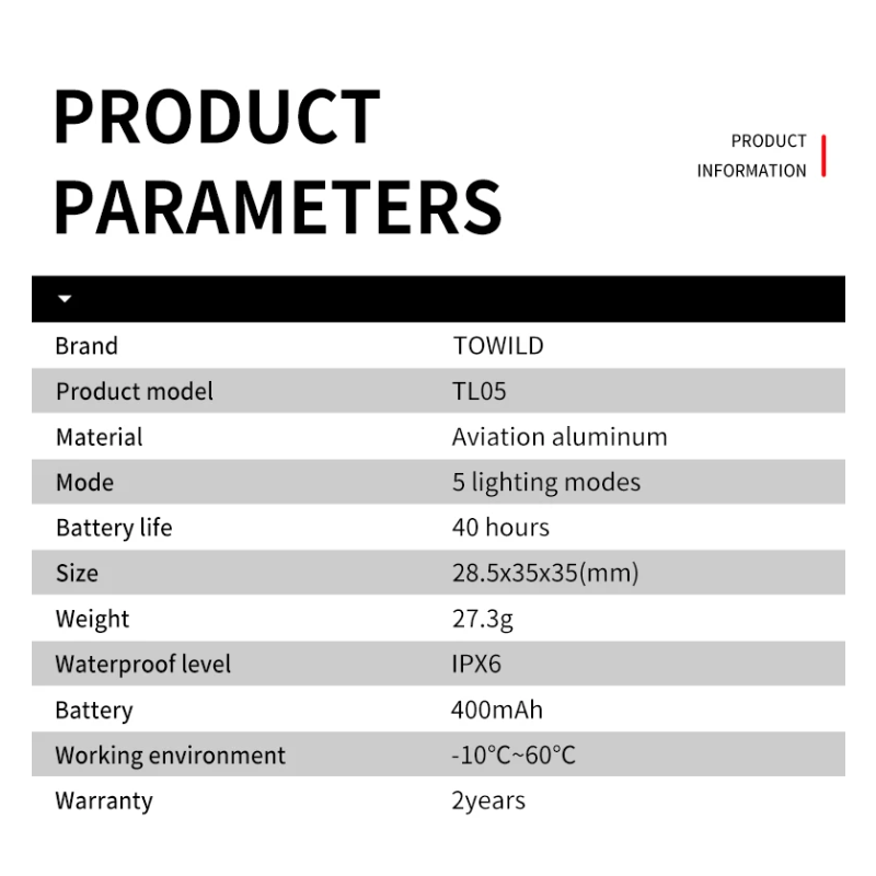TOWILD TL05 LED cyklistické svetlo s inteligentným snímaním bŕzd USB nabíjanie IPX6 vodotesné pre bezpečnosť