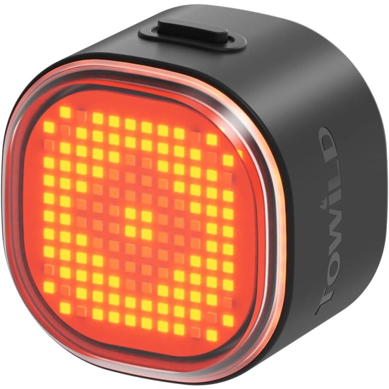 TOWILD TL08 Plnofarebné Zadné Svetlo na Bicykel | Prispôsobiteľné Vzory | Brzdové Svetlo | USB-C | IPX6 pre Bezpečnosť