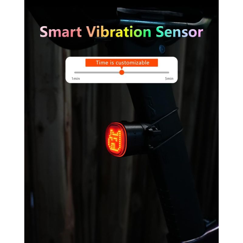 TOWILD TL08 Plnofarebné Zadné Svetlo na Bicykel | Prispôsobiteľné Vzory | Brzdové Svetlo | USB-C | IPX6 pre Bezpečnosť