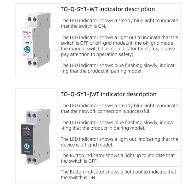 TUYA WiFi Smart Istič TONGOU 63A DIN lišta - Diaľkové ovládanie cez Aplikáciu pre Domov