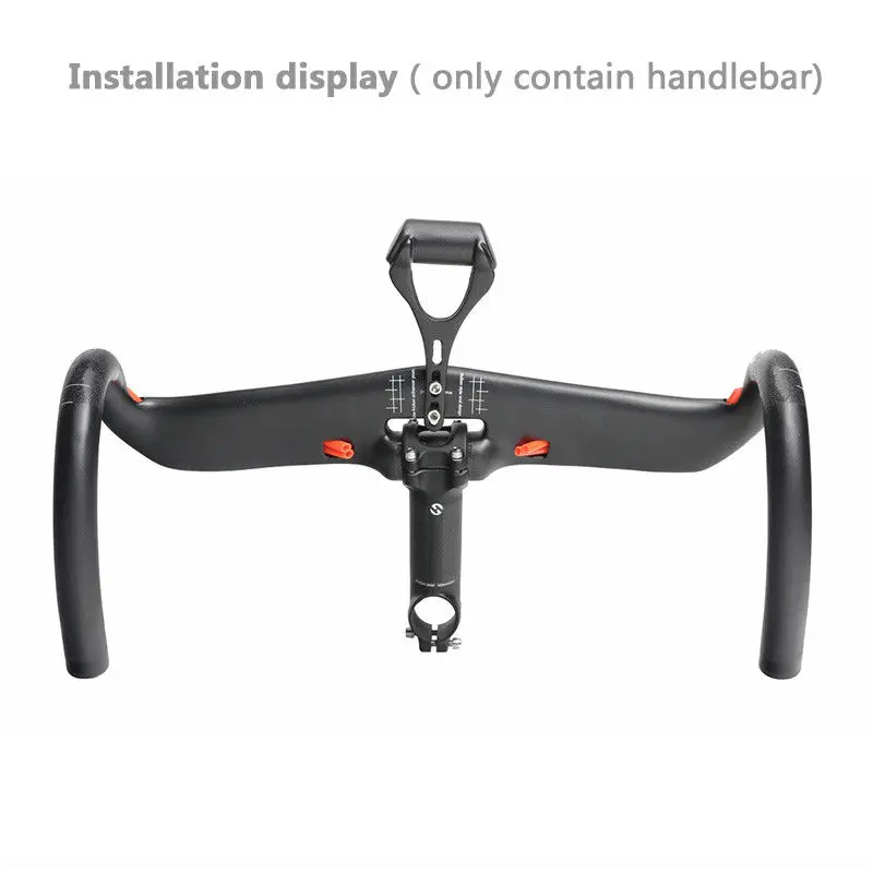 TOSEEK karbónové riadidlá 400mm 31.8mm na cestný bicykel integrované aerodynamické vnútorné vedenie káblov