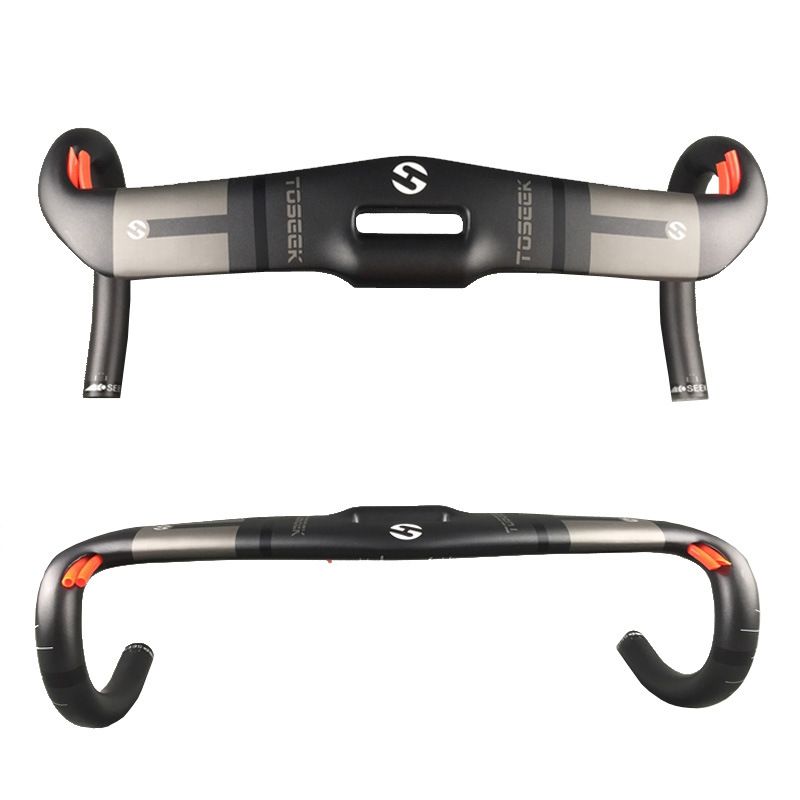 TOSEEK karbónové riadidlá 400mm 31.8mm na cestný bicykel integrované aerodynamické vnútorné vedenie káblov