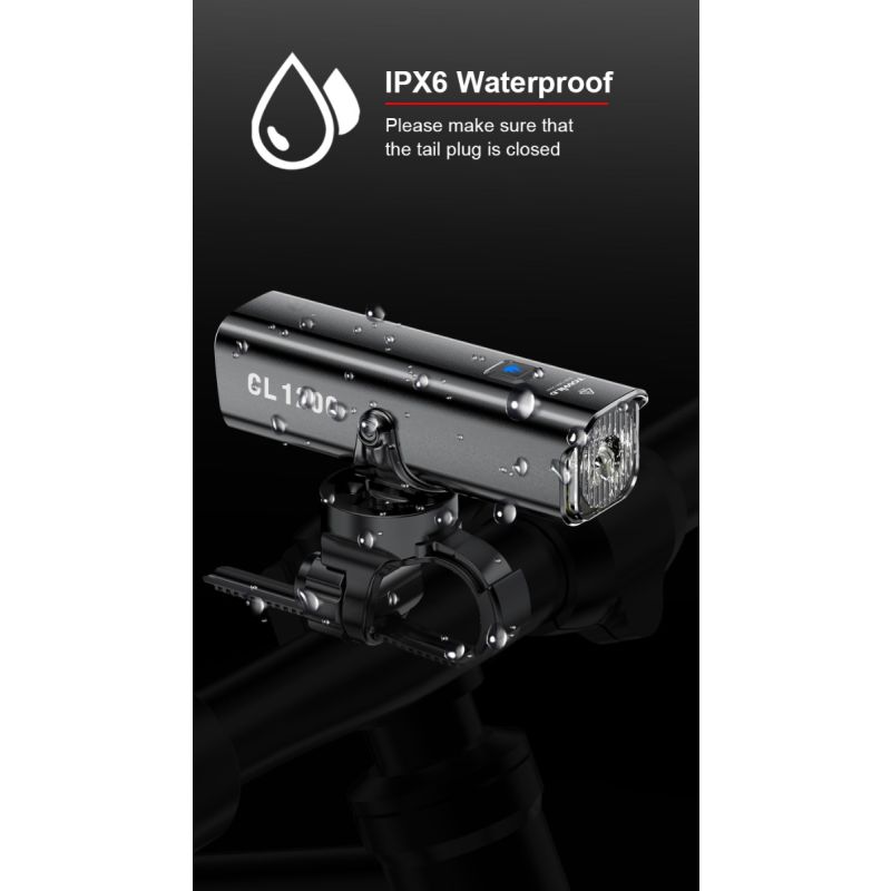 Predné svetlo TOWILD CL1200 1200LM LED USB dobíjacie vodotesné cyklistické príslušenstvo pre nočné jazdenie